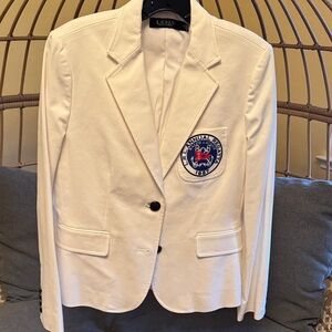 Lauren Ralph Lauren Ivory Blazer with Emblem. New. Never worn. No tags.